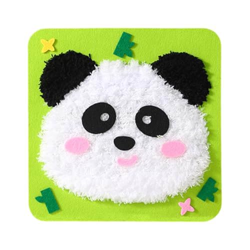 DIY Handwerk Für Die Erwachsenenfotografie DIY-Stickerei-Puppenset für Kinder, Näh- Bastelset, leicht durchzuführende Cartoon-Tier-Nähprojekte, Garnbrett, Kunsthandwerk Für Kinder 4-6 (Green, A) von Generisch