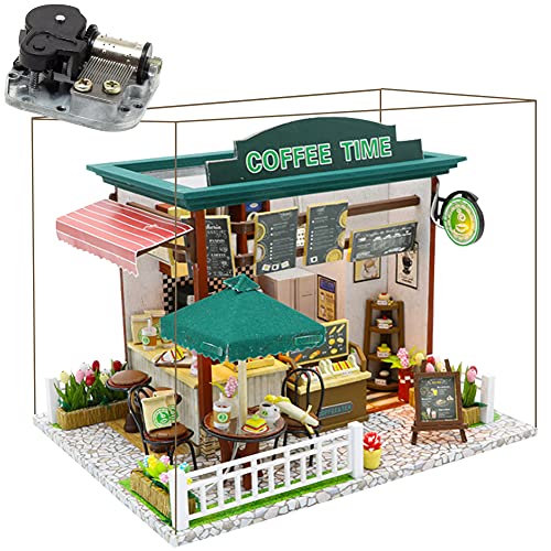DIY Holzhaus im Maßstab 1:24, Miniatur-Spielzeughaus-Set, 3D-Gebäudemodell, Dekompression, handgefertigtes Geschenk, 20 x 16 x 16 cm, fertige Größe von Generisch