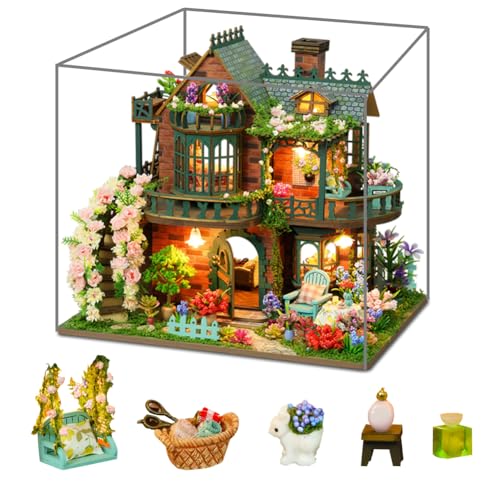 DIY Miniatur Puppenhaus Kit 3D Holz Miniatur Puppenhaus mit LED-Licht und Staubschutz für Erwachsene Einzigartige Geschenke für Teenager DIY Miniatur Puppenhaus Kit 3D Holz Miniatur Puppenhaus mit LED-Licht und Staubschutz für Erwachsene Einzigartige Geschenke für Teenager von Generisch