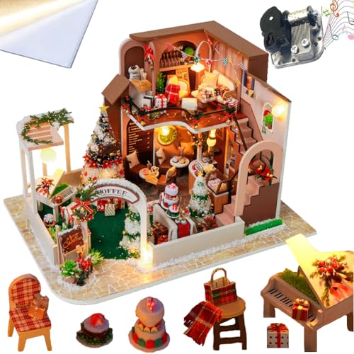 DIY Miniatur Puppenhaus Kit Handgemachte Vintage Villa Modell Heimdekoration mit Musikbewegung Kreative Handarbeit für Erwachsene Halloween Geburtstagsgeschenk von Generisch