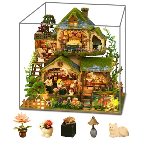 DIY Miniatur Puppenhaus Kit Waldhaus Puppenhaus Handgefertigtes Holz Miniaturhaus mit LED-Licht und Staubschutz Einzigartige Geschenke für Teenager und Erwachsene DIY Miniatur Puppenhaus Kit Waldhaus Puppenhaus Handgefertigtes Holz Miniaturhaus mit LED-Licht und Staubschutz Einzigartige Geschenke für Teenager und Erwachsene von Generisch
