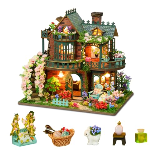 DIY Miniatur Puppenhaus Kit Waldhaus Puppenhaus Holz Miniaturhaus mit LED-Licht Einzigartige Geschenke für Teenager oder Erwachsene DIY Miniatur Puppenhaus Kit Waldhaus Puppenhaus Holz Miniaturhaus mit LED-Licht Einzigartige Geschenke für Teenager oder Erwachsene von Generisch