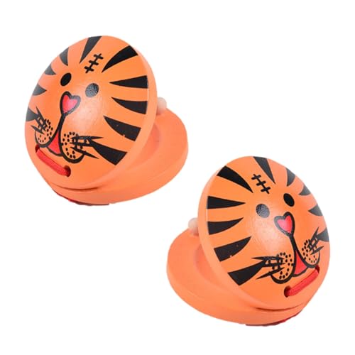 DIY Percussion Musikinstrumentenset Handheld Tamburin für kreatives Spielen Klassenzimmer Musik Compatible (Orange, One Size) von Generisch