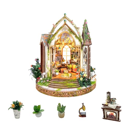 DIY Puppenhaus Miniatur Kit Blumenpuppenhaus Handgefertigtes Holz Miniaturhaus mit LED-Licht Kreative Geschenke für Freund und Eltern DIY Puppenhaus Miniatur Kit Blumenpuppenhaus Handgefertigtes Holz Miniaturhaus mit LED-Licht Kreative Geschenke für Freund und Eltern von Generisch