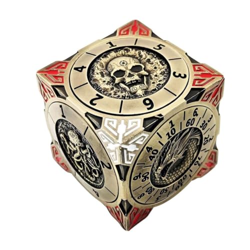 DND Spinner Dice - 7-in-1-Würfelset aus Metall mit 3D-Relief-Drachendesign | Einzigartiges Spinner-Design für Dungeons & Dragons RPG-Polyeder-Würfelset für D&D-und DM Spieler (Bronze) von Generisch