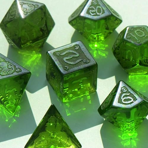 DND Würfel-Set, Grüner Peridot D&D Polyeder-Würfel, Rollenspiel-Würfel Für Trpg-Tischspiele DND Dungeons and Dragons-Spiele/7 Pieces von Generisch