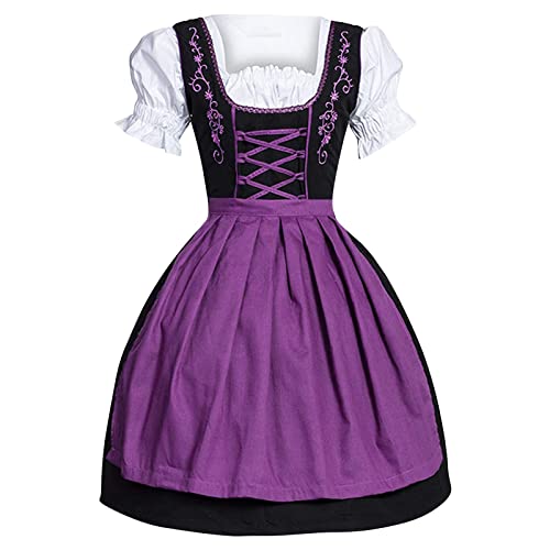 Damen Dirndl Kleid Oktoberfest Kostüm Deutsches Dirndl Kleid 3 Teilig Plaid Dirndl Kleid mit Schürze Fancy Midi Rock Oktoberfest Outfit Bayerische Kostüme für Bayerische Bier Karneval Party Damen Dirndl Kleid Oktoberfest Kostüm Deutsches Dirndl Kleid 3 Teilig Plaid Dirndl Kleid mit Schürze Fancy Midi Rock Oktoberfest Outfit Bayerische Kostüme für Bayerische Bier Karneval Party von Generisch
