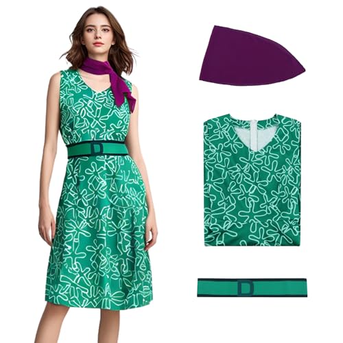Damen Inside Joy Ekel-Kostüm mit Blumenmuster, Halloween-Kostüm, Outfit für Erwachsene, Grün, Größe XXL von Generisch