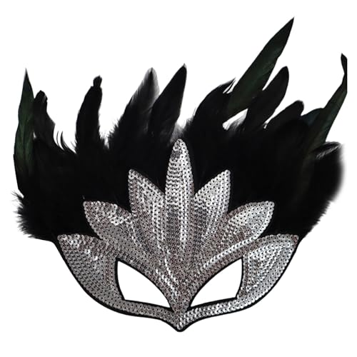 Damen Karneval Maskenball Venezianische Maske Ball Masken Kostüm Herren Ballmaske Karnevalsmasken Goldene Venedig Schwarze Augenmaske Halloween Fasching Schwarz von Generisch