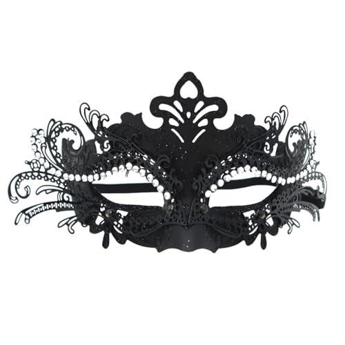 Damen Karneval Maskenball Venezianische Maske Masken Frau Masquerade Mask Weiß Halloween Weiße Schwarz Venezianisch Faschingsmasken Gesicht Augenmaske Venedig Carnival Row Für Ball Goldene Augen von Generisch