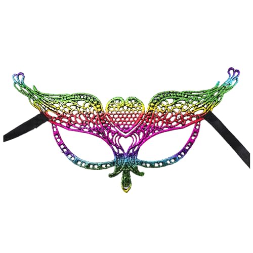 Damen Karneval Maskenball Venezianische Maske Masken Kostüm Venezianisch Weiß Ball Frauen Schwarz Halloween Masks Frau Augenmaske Silber von Generisch