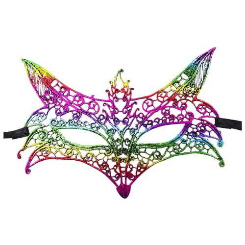 Damen-Maske, luxuriös, mehrfarbig, venezianische Halbgesichtsmaske, Karnevalsmaske, Karnevals-Augenmaske, für Abschlussball, Ball, Party, Cosplay, Tanzshows von Generisch