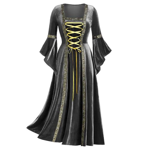 Damen Renaissance Kostüm Viktorianisches Mittelalter Cosplay Samt Irisches Kleid Halloween Fancy Kleidung von Generisch