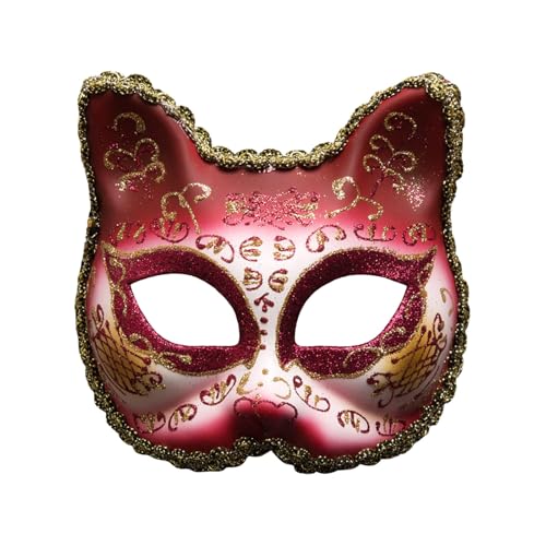 Damen Sale,Maskenball Damen,Maske Maskenball Frau Damen Herren Masken Kostüm Venezianische Gesicht Verkleidung Venedig Fasching Venezianisch Masquerade Mask Schwarze,B,13X13CM von Generisch