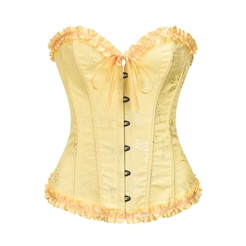 Damen Unterbrust Schnüren Bustiers, Damen Corsage Vintage Vollbrust Korsett, Korsett Bustier Corsage Frauen Bridal Wäsche Schnürt Knochen Halloween Fasching von Generisch