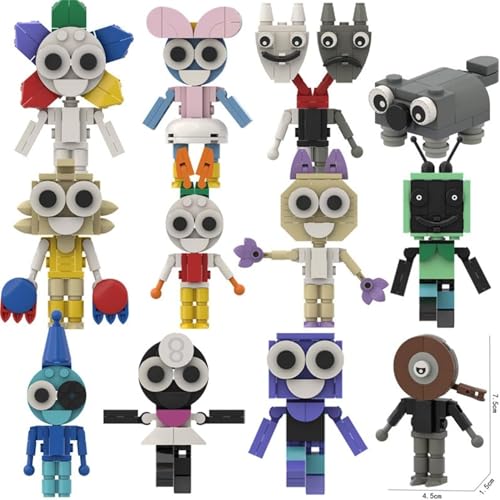 Dandys World Klemmbausteine Set,Dandys World Toys,Fun Bot Normal Form,Charaktermodelle Inspiriert von Dandys World, Dandys World Figuren,Kreative Charaktermodelle Für Jungen (12 Stück（Upgrade）) von Generisch