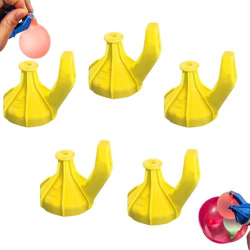 Das Wasser kämpft Gadget, 2 in 1 Wasserballons Füllabdeckung, Easy Fill Wa-ter Ballons Krawattenwerkzeug, selbstversiegelte Wa-Terr-Luftballons-Werkzeuge, Rapid Tie-Werkzeug Bindwerkzeugen (5pcs-A) von Generisch