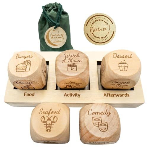 Date-Nacht-Würfel, Geschenkideen für Paare, Valentinstagsgeschenke für Freund, Freundin, Date-Nacht-Würfel, lustige Entscheidungswürfel, aus Holz, für Männer und Frauen Date-Nacht-Würfel, Geschenkideen für Paare, Valentinstagsgeschenke für Freund, Freundin, Date-Nacht-Würfel, lustige Entscheidungswürfel, aus Holz, für Männer und Frauen von Generisch