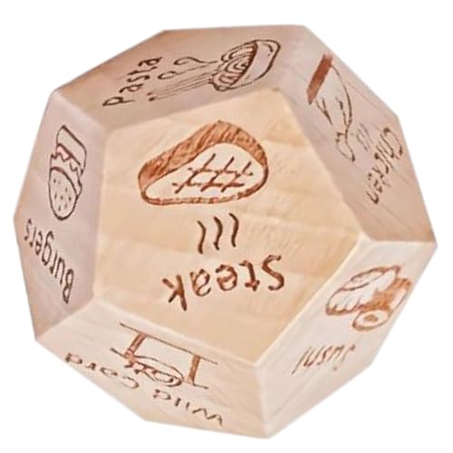 Date Night Dice – Entscheidungswürfel aus Holz zum Mitnehmen, tragbare Lebensmittelwürfel mit 12 Lebensmittelmustern, Lebensmittelentscheidungswürfel für Jahrestag, Date, Nacht, Paar, Weihnachten, Date Night Dice – Entscheidungswürfel aus Holz zum Mitnehmen, tragbare Lebensmittelwürfel mit 12 Lebensmittelmustern, Lebensmittelentscheidungswürfel für Jahrestag, Date, Nacht, Paar, Weihnachten, von Generisch