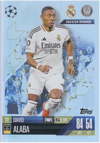 David Alaba t 8.0M Madrid Gewinner der CL Saison 2023/24 Fußball Sammelkarte 122 von Generisch