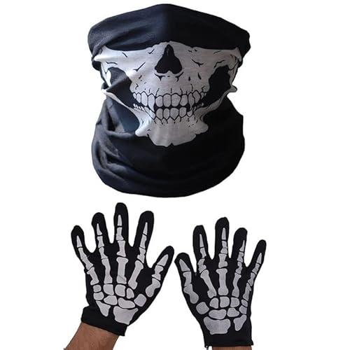 Day of the Dead Gruseliger Schädel Bandana Maske - Halloween Cosplay & Maskerade Kostüm Party Zubehör Day of the Dead Gruseliger Schädel Bandana Maske - Halloween Cosplay & Maskerade Kostüm Party Zubehör von Generisch