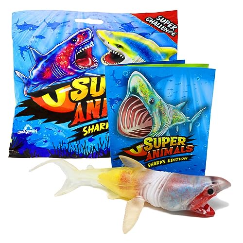 DeAgostini Super Animals Figur - Riesenhai (Stretchy) - Sammelfigur Hai Figur - Sharks Edition (2023) von Generisch