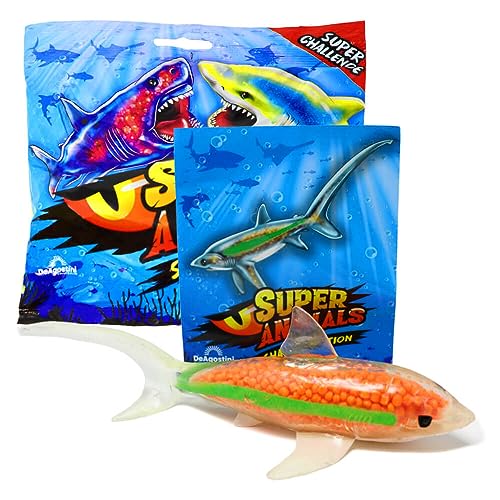 Generisch DeAgostini Super Animals Figur - Sharks Edition - Sammelfigur Hai Figur - Auswahl (Figur 3. Großaugen-Fuchshai (Crunchy)) von Generisch