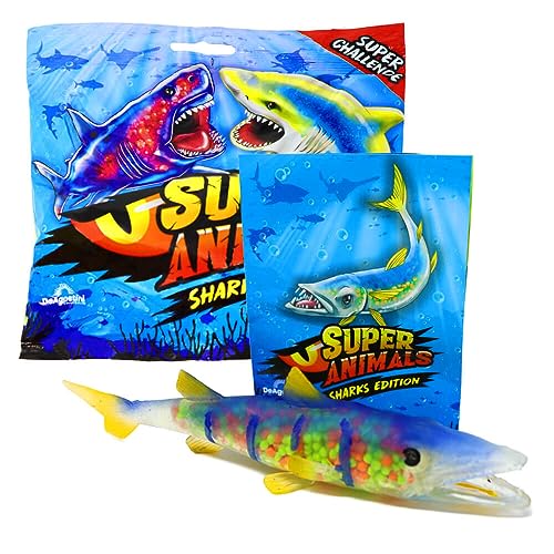 DeAgostini Super Animals Figur - Sharks Edition (2023) - Sammelfigur Hai Figur - Großer Barrakuda (Farbwechsel - Crunchy) von Generisch