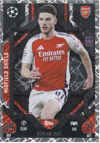 Declan Rise T 9.5M Mittelfeldspieler Arsenal Topps CL 2024-25 Fußball Sammelkarte 308 von Generisch