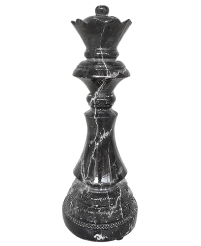 Deko Figur Schachfigur Dame Königin Marmor grau Schach Chess Skulptur Statue von Generisch
