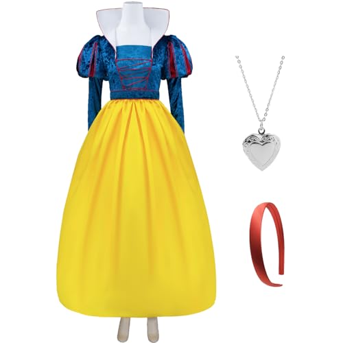 Deluxe-Kostüm für Damen, Motiv: Schneemärchen, langärmelig, mit Gürtel, Brustgurt, Halloween, Prinzessinnen-Kostüm, Größe XXL Deluxe-Kostüm für Damen, Motiv: Schneemärchen, langärmelig, mit Gürtel, Brustgurt, Halloween, Prinzessinnen-Kostüm, Größe XXL von Generisch