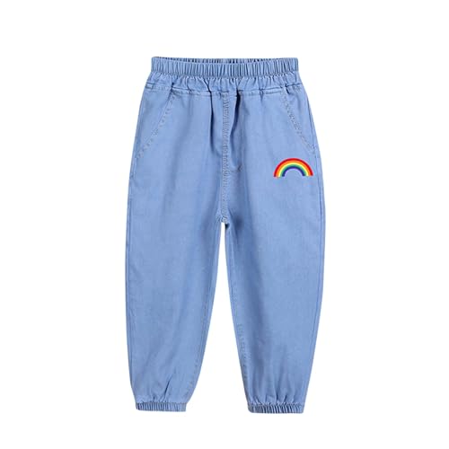 Denim-Hose für Mädchen, Regenbogen, Neon-Perlen, hohe Taille, konisches Bein, Schule, adrette Hose, Baggy, lässig, dehnbar, Komfort-Hose, Kleinkind-Jeans, Sommer, stilvoll, Y2K, Streetwear Denim-Hose für Mädchen, Regenbogen, Neon-Perlen, hohe Taille, konisches Bein, Schule, adrette Hose, Baggy, lässig, dehnbar, Komfort-Hose, Kleinkind-Jeans, Sommer, stilvoll, Y2K, Streetwear von Generisch