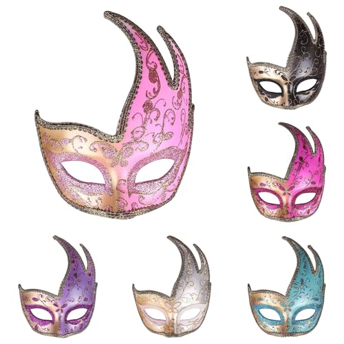 Der Letzte Idealist,Venezianische Maske,Venezianische Maske Damen Herren Venezianisch Maskenball Gesicht Verkleidung Carneval Female Mask Masquerade Masken Kostüm,Himmelblau,One Size von Generisch