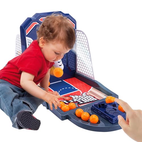 Desktop Basketball Game, Educational Finger Basketball, 23.43x9.06x7.09 Inch, Portable Set, Interactive Board Game, Hand Eye Coordination Training for Kids and Adults (Multicolor) von Generisch