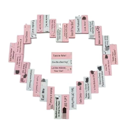 Deutsch Stapelspiel aus Holzblöcken for Paare,48 Stück Super Naughty Block Tower Game,Paar Spiele für Paare,Deutsch Spiele für Paare,Lustiges Valentinstag Paarspiel für Erwachsene von Generisch