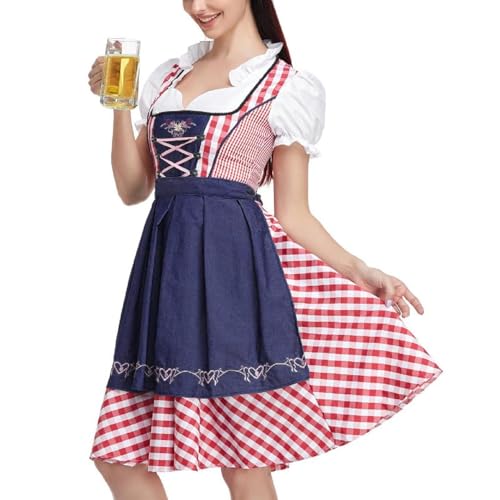 Deutsches Kleid | Plaid Traditionelle Deutsche Oktoberfest Kleider Bayerisches Kostüm - Drindl Kostüm Bier Karneval Outfits für Bierfest Party Deutsches Kleid | Plaid Traditionelle Deutsche Oktoberfest Kleider Bayerisches Kostüm - Drindl Kostüm Bier Karneval Outfits für Bierfest Party von Generisch