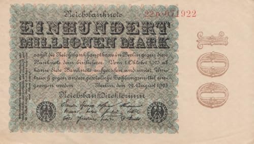 Deutsches Reich Rosenbg: 106f, Wasserzeichen Kreuzblüten gebraucht (III) 1923 100 Millionen Mark (Banknoten für Sammler) von Generisch