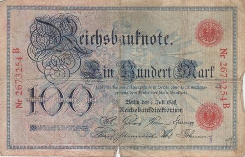 Deutsches Reich Rosenbg: 17 gebraucht (III) 1898 100 Mark (Banknoten für Sammler) von Generisch