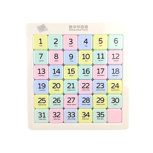 Digital Huarong Road Magnetic Toy, Children's Digital Huarong Road Sliding Puzzle, Maths Puzzle Magnetic Sliding Number 35 Digit Version, ABS Brain Sports Tasks Sliding Puzzles Toy (6 x 6) von Generisch