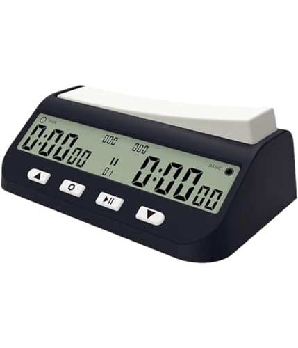 Digitaler Schachtimer, Schachuhr, Schachspiel-Timer, Geeignet für Verschiedene Schachspiele, Schwarz, 1 Stück von Generisch