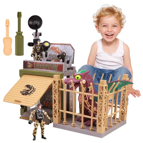 Dino-Fluchtspielzeug, Dino-Labor-Set,Realistische Dinosaurierfiguren - Dinosaurier-Figuren Bauen Lernspielzeug für Kinder zum Geburtstag Dino-Fluchtspielzeug, Dino-Labor-Set,Realistische Dinosaurierfiguren - Dinosaurier-Figuren Bauen Lernspielzeug für Kinder zum Geburtstag von Generisch