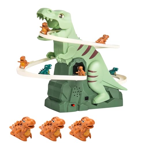 Dinosaur Climbing Slide Music Toy, Electric Race Track Game Fun Track Slide Roller Coaster for Children (#A) von Generisch