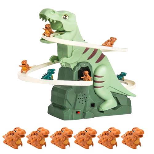 Dinosaur Climbing Slide Music Toy, Electric Race Track Game Fun Track Slide Roller Coaster for Children (#B) von Generisch