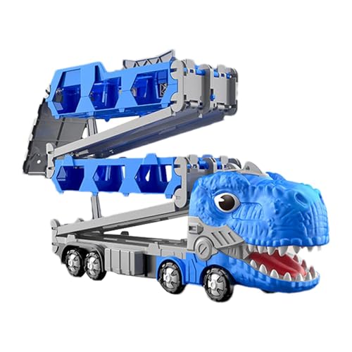 Dinosaurier-Autotransporter-LKW,Dinosaurier-Transport-LKW - Verwandeltes Dinosaurier-Transporter-LKW-Spielzeug mit Griff - 12 Druckguss-Rennwagen, 2-Spieler-Rennmodus, faltbares Kettenfahrzeug-Spielse Dinosaurier-Autotransporter-LKW,Dinosaurier-Transport-LKW - Verwandeltes Dinosaurier-Transporter-LKW-Spielzeug mit Griff - 12 Druckguss-Rennwagen, 2-Spieler-Rennmodus, faltbares Kettenfahrzeug-Spielse von Generisch