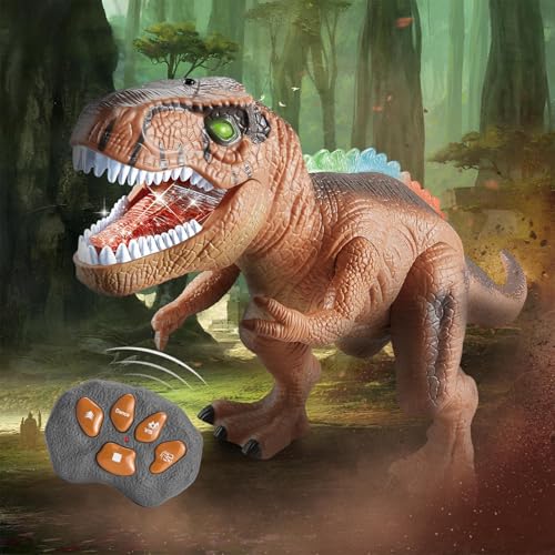 Dinosaurier Fernbedienung Spielzeug - Elektronisches Dinosaurier Spielzeug mit Licht Sprühbrüllen | Spielzeugfigur Mit Realistischer Gehfunktion Als Geschenk Für Und Mädchen Zu von Generisch