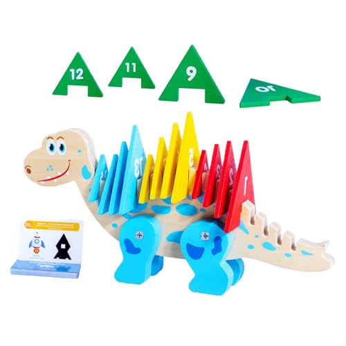 Dinosaurier -Mathematikblöcke, Dinosaurierholz -Bausteine ​​,Kognitiver Bildung Interaktives Puzzlespielzeug | Feinmotorik -Aktivitätsspielzeug, Kinder lernen Spiele für und Mädchen Ausbildung im Alte von Generisch
