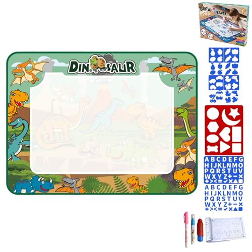 Dinosaurier -Thema Zeichnung Teppich - Magic Doodle für Kindertisch | Doodle Teppichspielzeug für Kleinkinder | Großer Teppich der Zeichnungskritzeleien | Waschbarer Bodenfarbe Puffer Kinder von Generisch