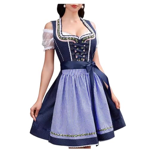 Dirndl Damen Midi Trachtenkleid - Elegantes Dirndl für Frauen: Dirndel mit Dirndlbluse & Dirndlschürze, Perfekt für Oktoberfest & Besondere Anlässe - Midi Dirndl Damen Stilvoll & Traditionell von Generisch