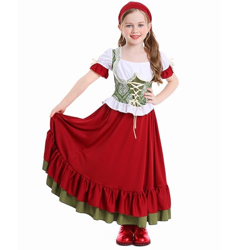 Dirndl & Dirndl-Sets für Mädchen - Mädchen Deutsche Dirndl Kleid Kostüme Zum Bayerisches Oktoberfest Party Eckiger Ausschnitt Kurzarm Karneval Festival Outfit Halloween Karneval Cosplay Dirndl & Dirndl-Sets für Mädchen - Mädchen Deutsche Dirndl Kleid Kostüme Zum Bayerisches Oktoberfest Party Eckiger Ausschnitt Kurzarm Karneval Festival Outfit Halloween Karneval Cosplay von Generisch
