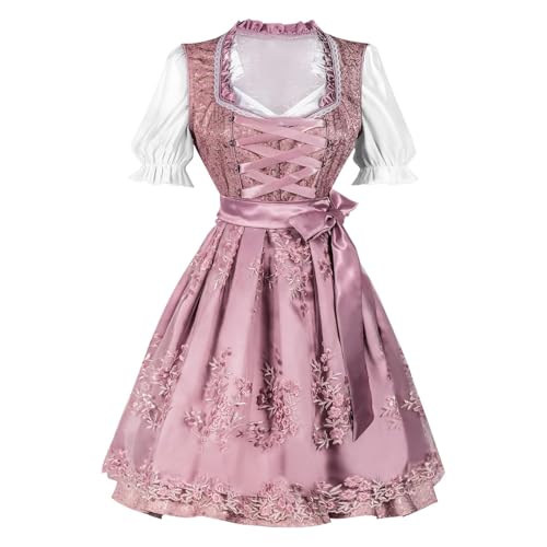 Dirndlkleider für Damen, Halloween, bayerisches Outfit, Dirndl-Kostüm-Set, Cosplay-Rock mit Hemdschürze für Rollenspiele, Theater, Reisen, Party, Events, Fans, Dienstmädchen-Künstler Dirndlkleider für Damen, Halloween, bayerisches Outfit, Dirndl-Kostüm-Set, Cosplay-Rock mit Hemdschürze für Rollenspiele, Theater, Reisen, Party, Events, Fans, Dienstmädchen-Künstler von Generisch